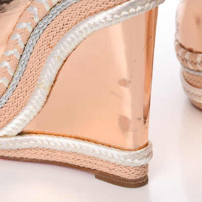 Christian Louboutin Specchio Calfskin Tresse Santa Maria 140 Wedges 37.5 Nude 12 of 20