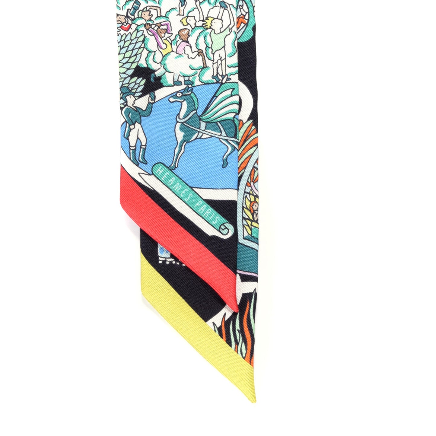 Silk Exposition Universelle Twilly Black Vert Rose