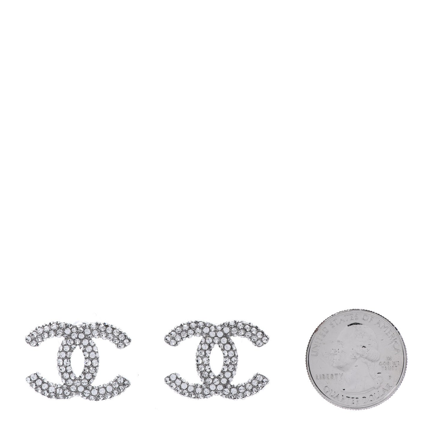 Crystal CC Earrings Silver