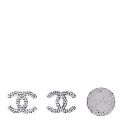 Chanel Crystal CC Earrings Silver 2 of 5