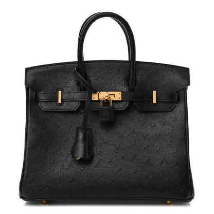 Hermes Ostrich Birkin 25 Black 1 of 14