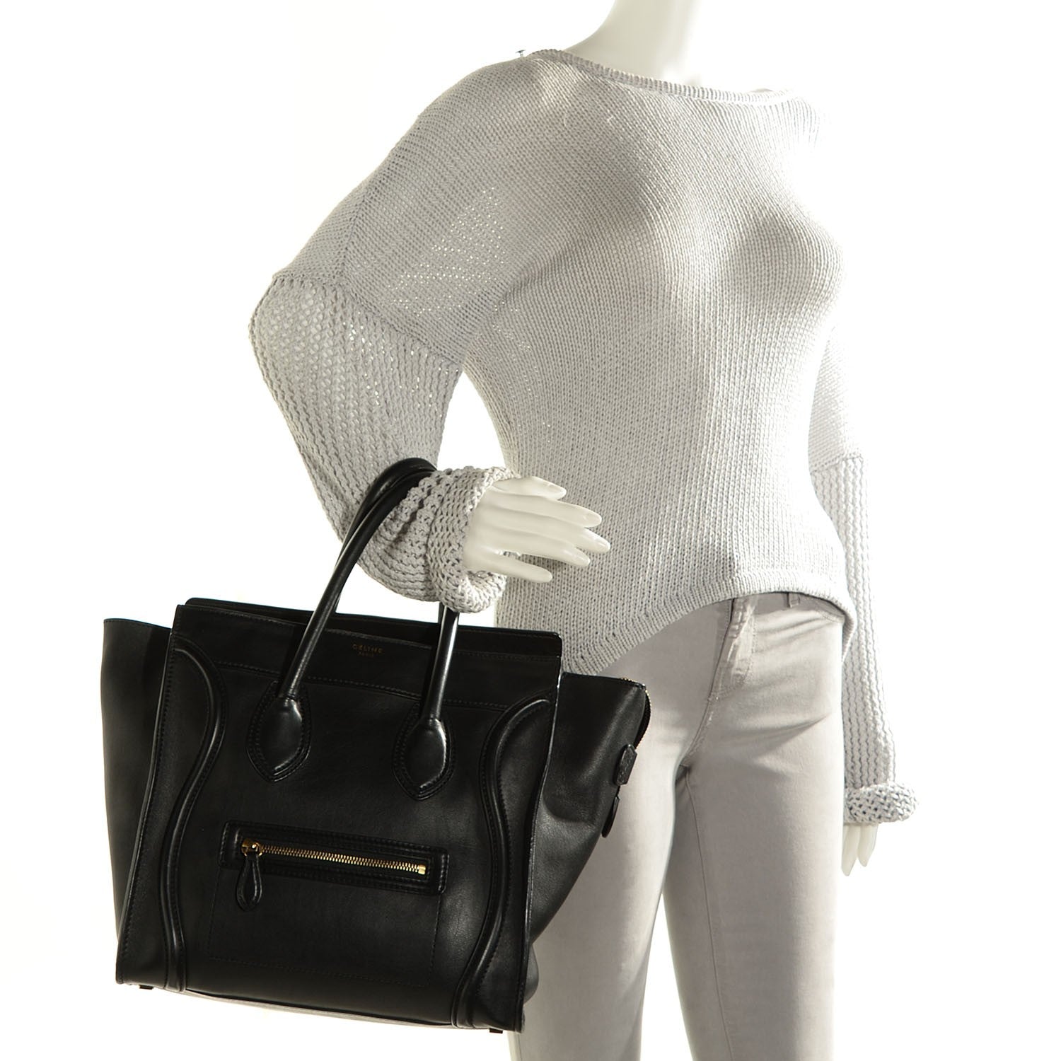 Celine Smooth Calfskin Mini Luggage Black 2 of 8