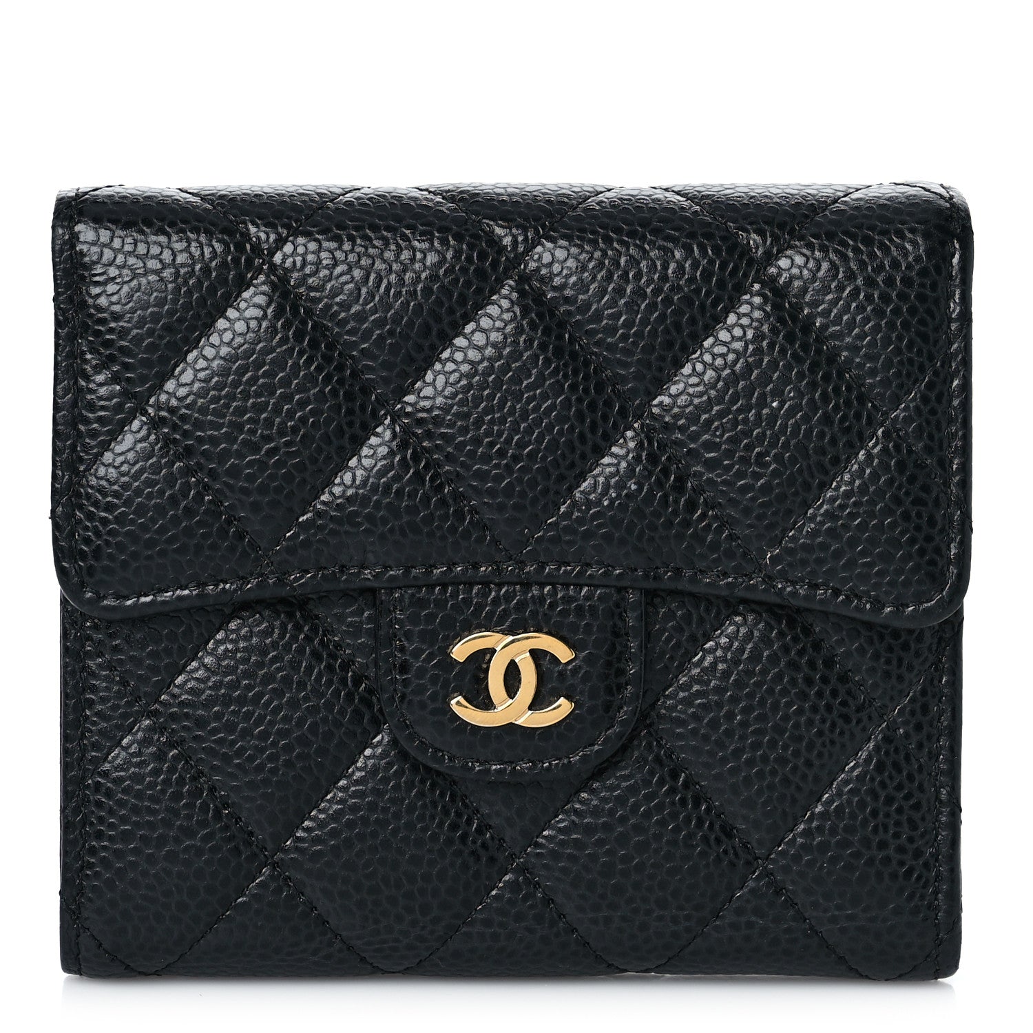 Chanel Caviar Quilted Compact Flap Wallet Black 1 of 11