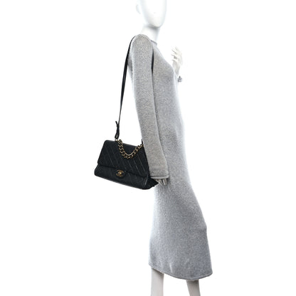Chanel Shiny Sheepskin Quilted Large Trapezio Flap Black 2 of 10