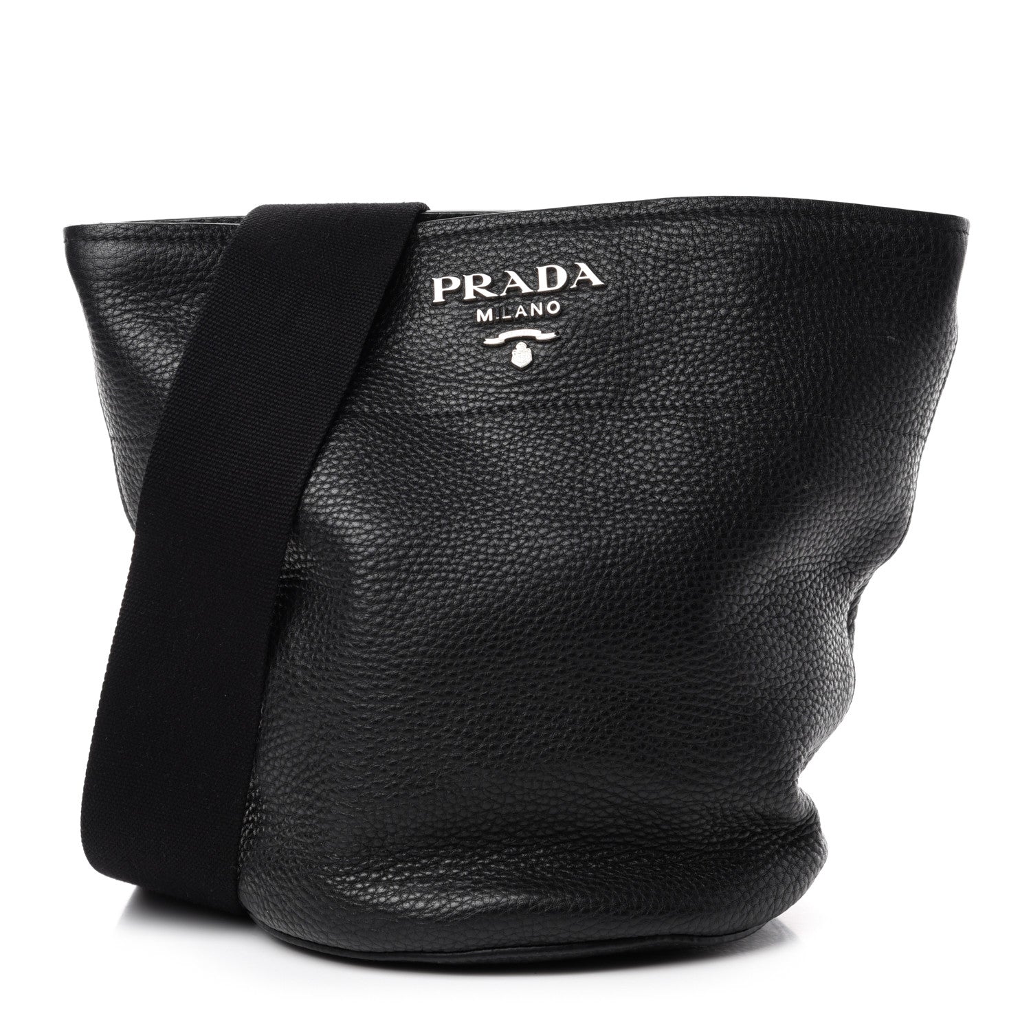 Prada Vitello Daino Bucket Bag Black 1 of 9