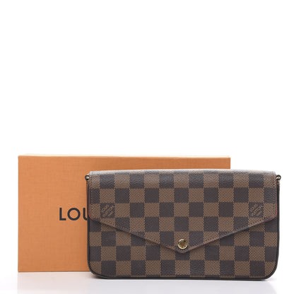 Louis Vuitton Damier Ebene Pochette Felicie Chain Wallet 9 of 9