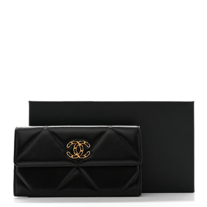 Chanel Lambskin Quilted Chanel 19 Flap Wallet Black 9 of 9
