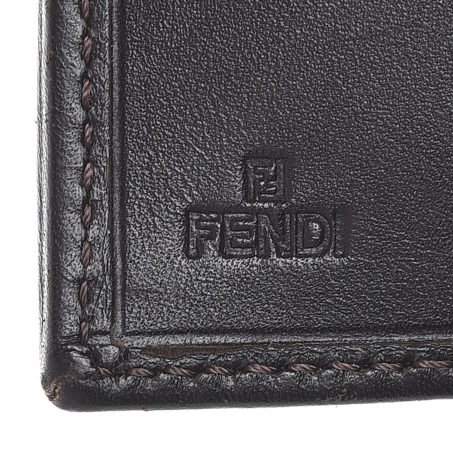 Fendi Zucca Cuoio Lucido Compact Wallet Tobacco Moro 7 of 11
