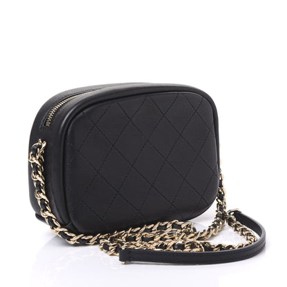 Chanel Goatskin Quilted Small Casual Trip Camera Case Black 2 of 10