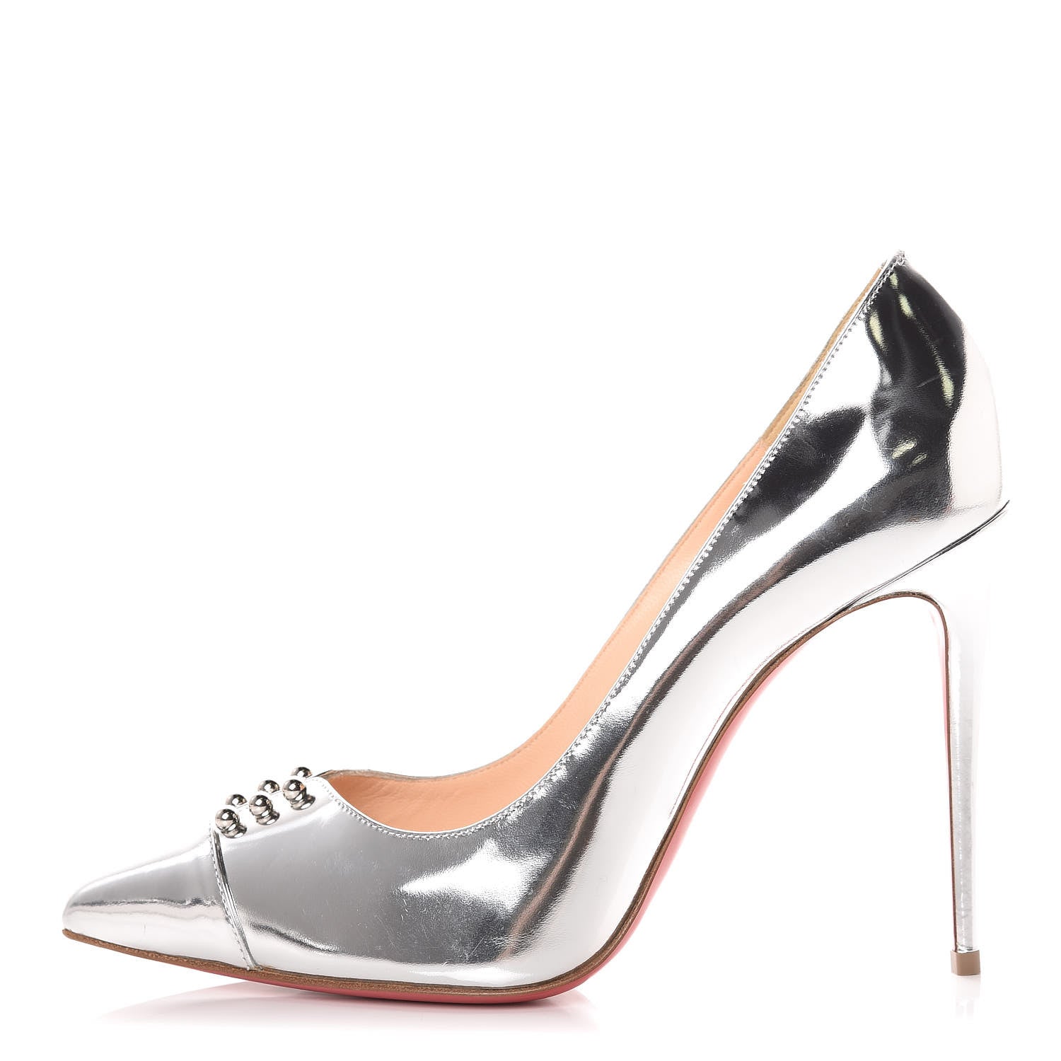 Christian Louboutin Metallic Calfskin Predu 100 Pumps 38 Silver 1 of 11