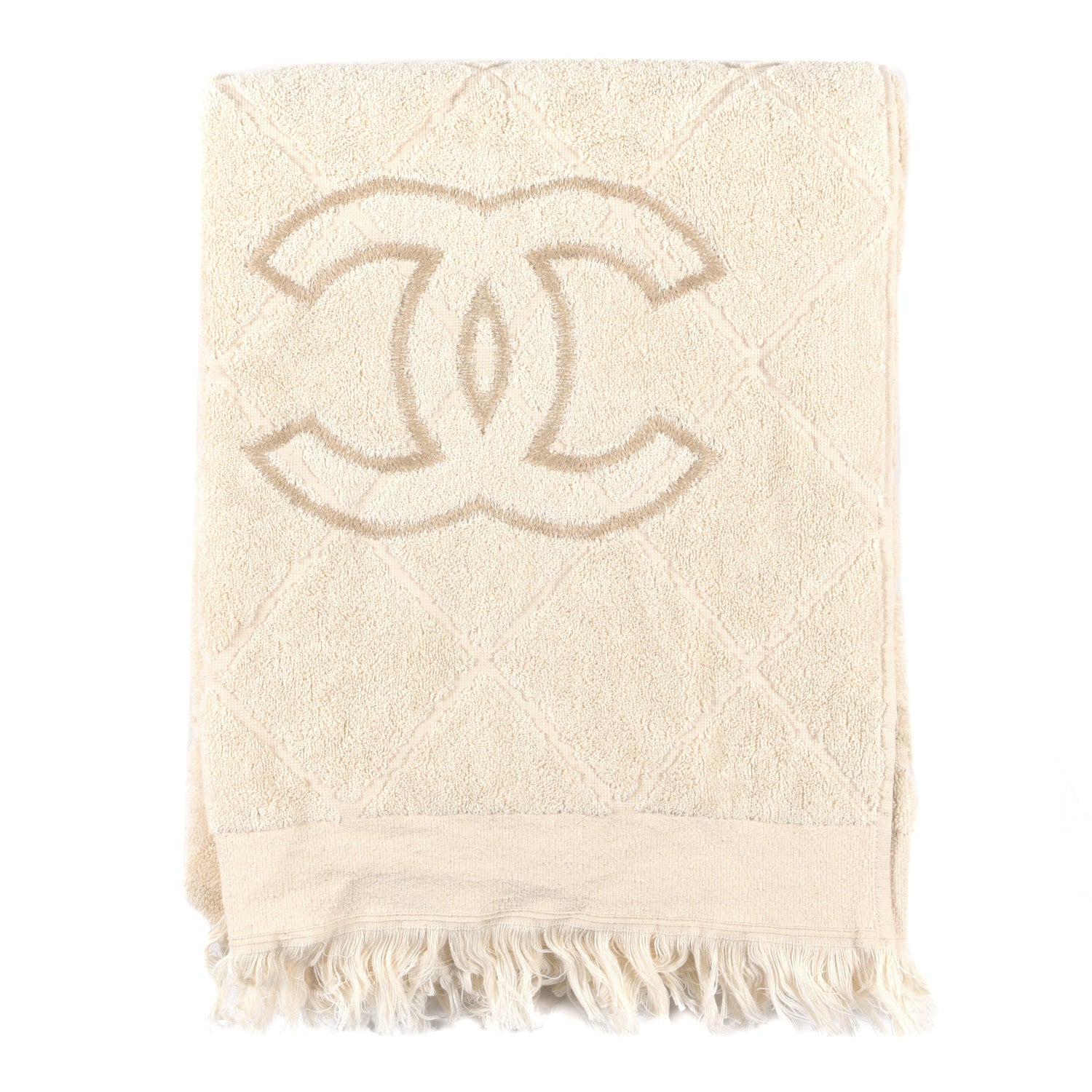 Chanel Terry Cotton CC Beach Tote Towel Set Ivory 14 of 19