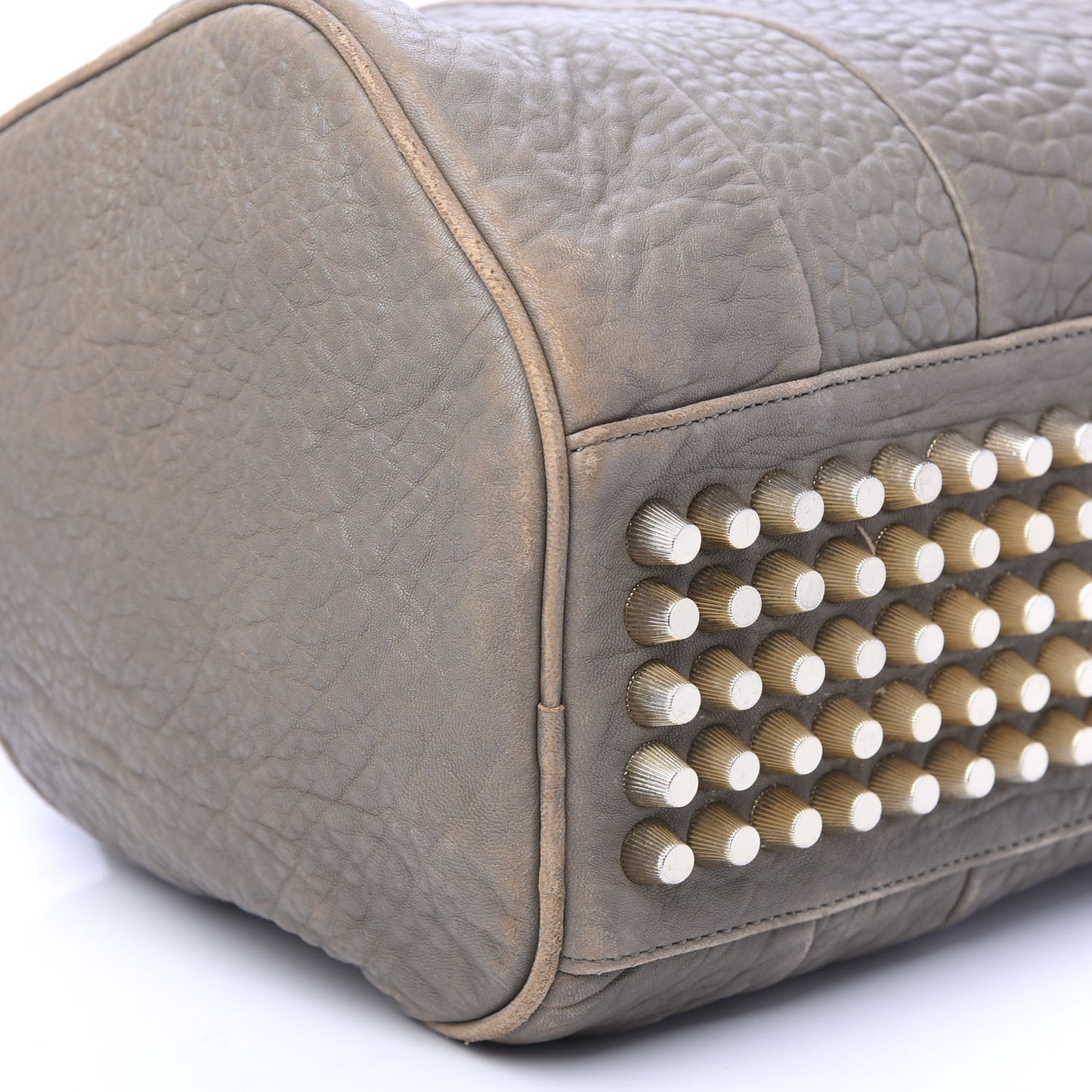 Pebbled Lambskin Rocco Taupe Gold Hardware