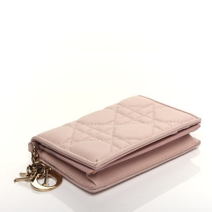 Christian Dior Lambskin Cannage Small Lady Dior Flap Card Holder Light Pink 4 of 8