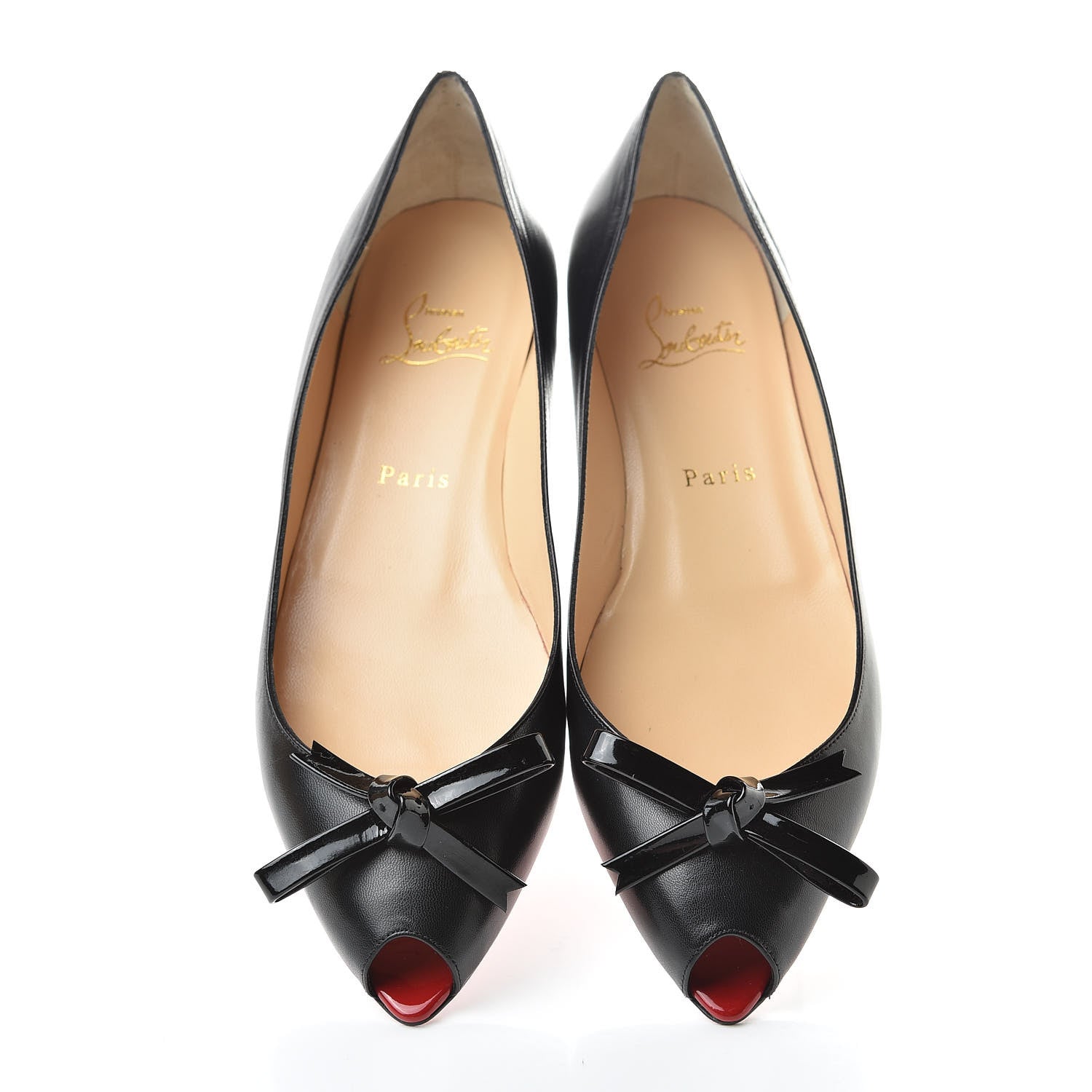 Christian Louboutin Kid Patent Tibunodo Flats 38.5 Black 5 of 9