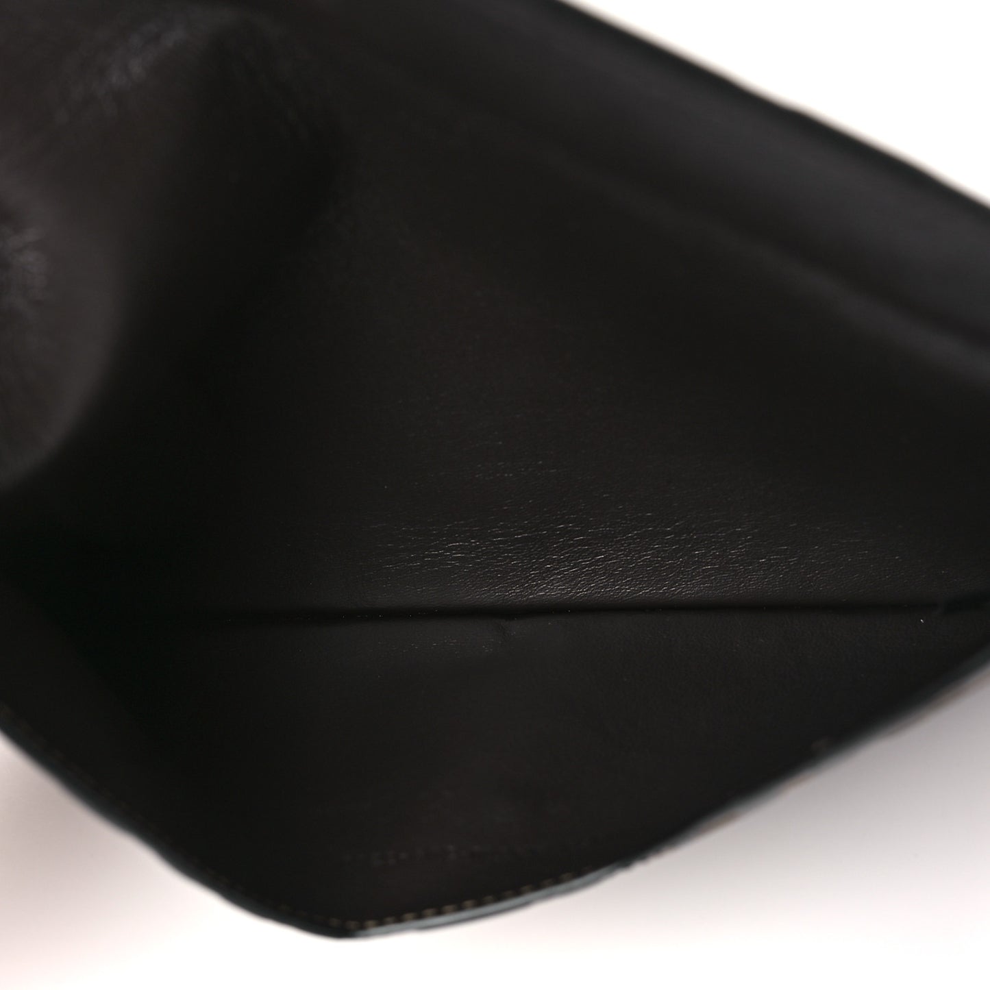 Vitello Soft F is Fendi Bi-Color FF 1974 Embossed Envelope Pouch Maya Black