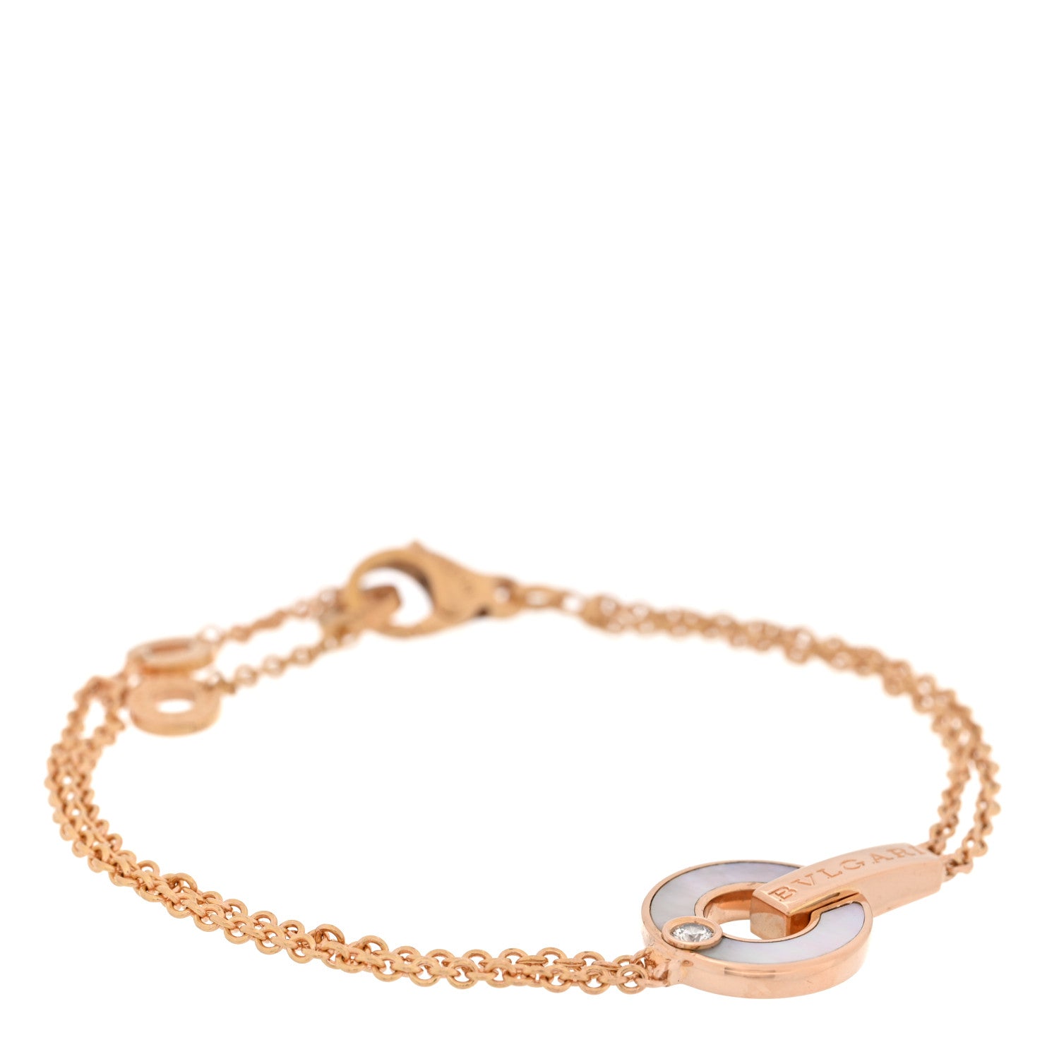 Bulgari 18K Rose Gold Diamond Mother of Pearl BVLGARI BVLGARI Bracelet ML 1 of 3