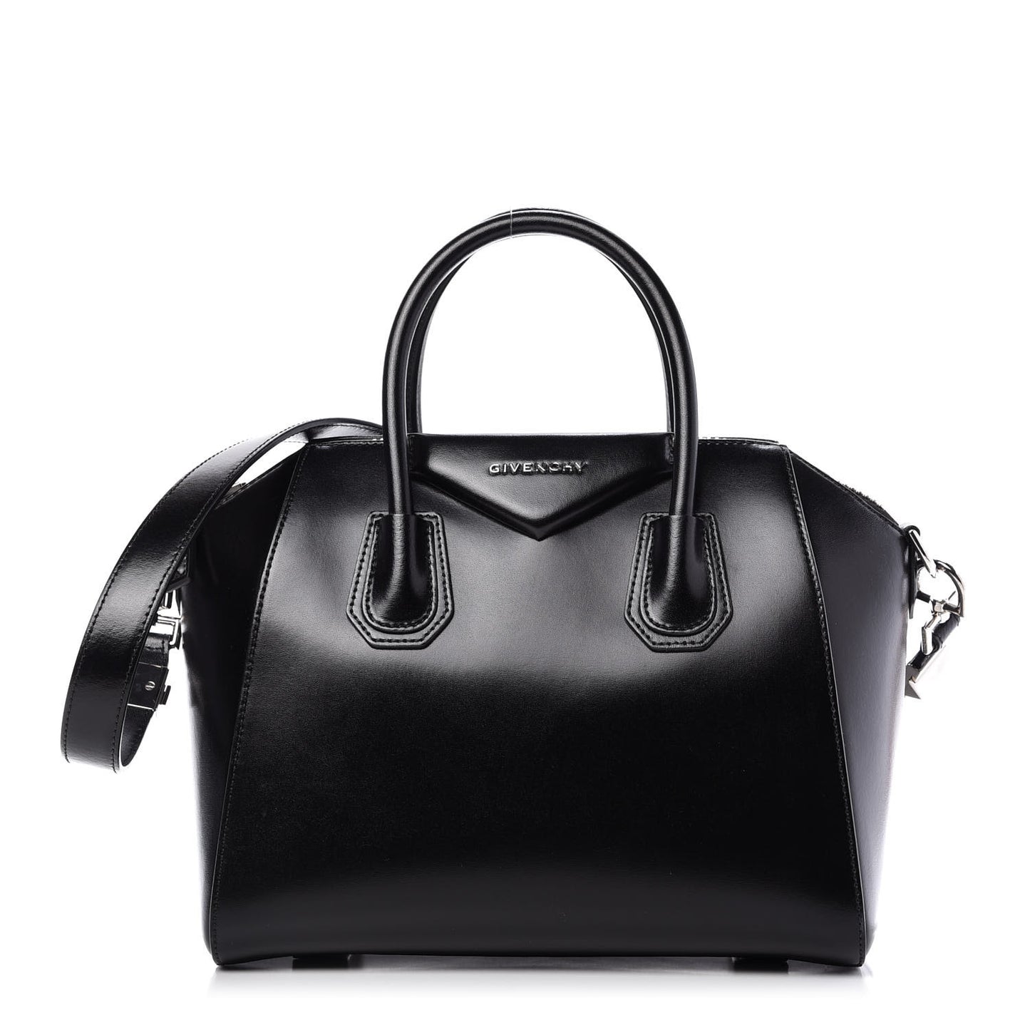 Shiny Lord Calfskin Small Antigona Black