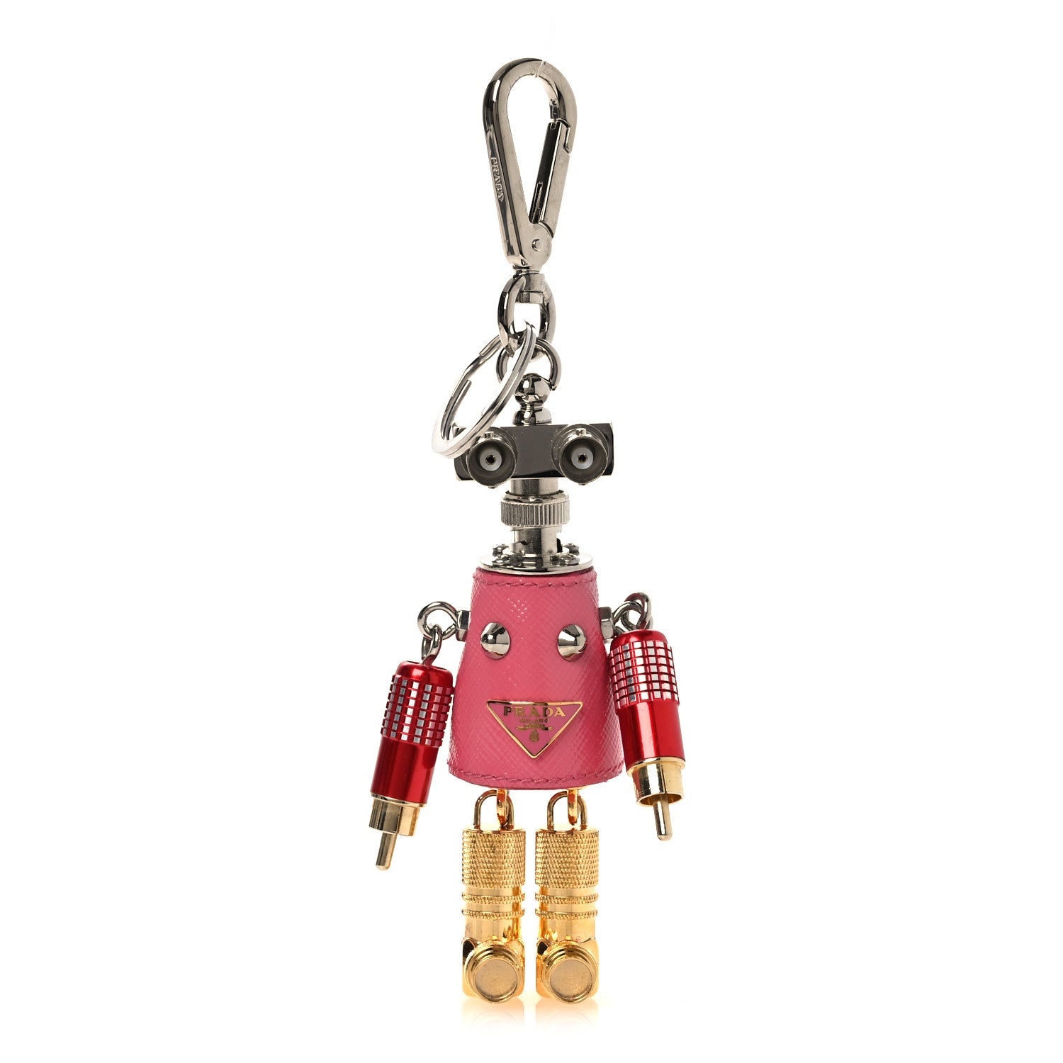 Prada Saffiano Giulietta Robot Trick Keychain Begonia 1 of 5