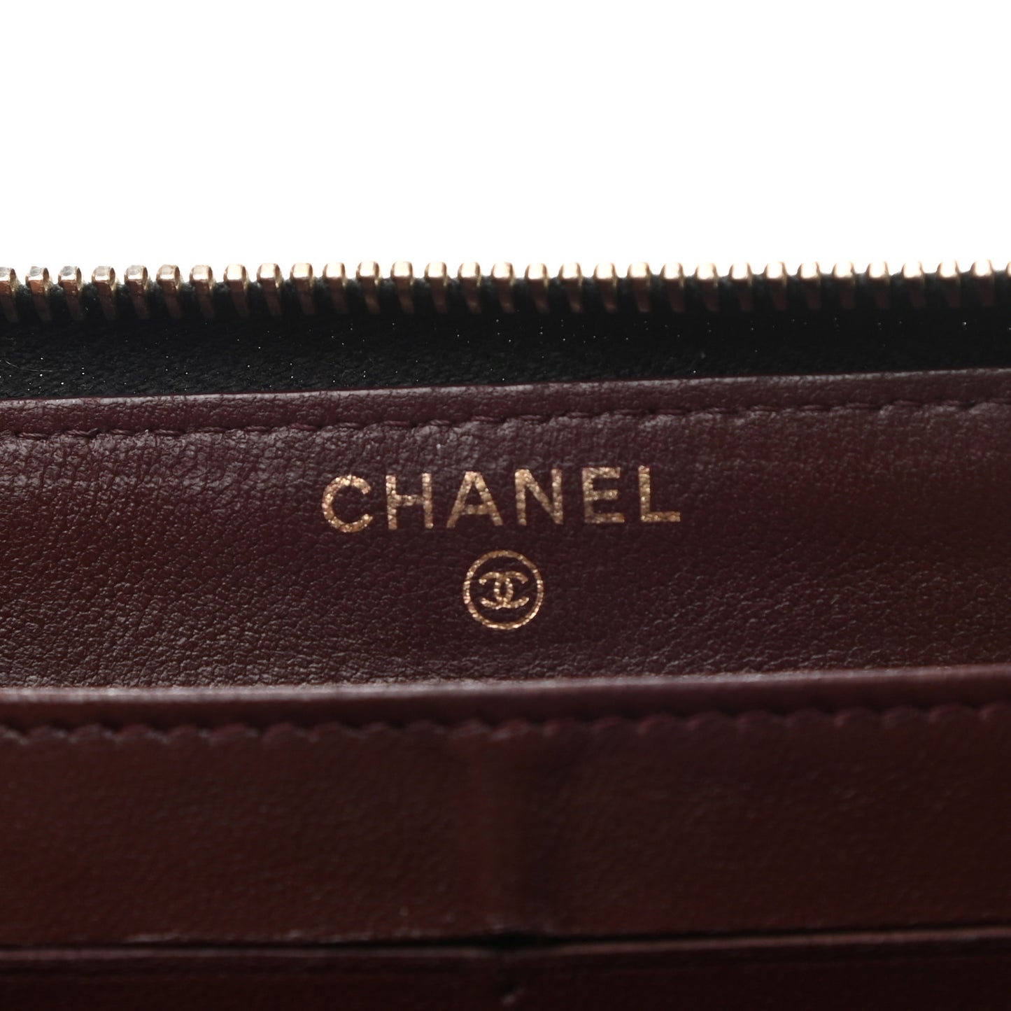Lambskin Quilted Large Gusset Zip Around Wallet Black
