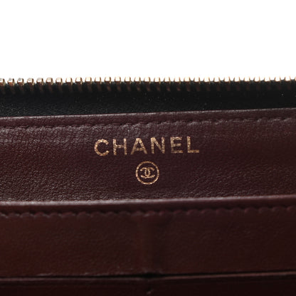 Chanel Lambskin Quilted Large Gusset Zip Around Wallet Black 6 of 8