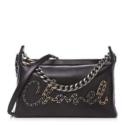 Chanel Calfskin Chain 20s Signature Hobo Black 1 of 11