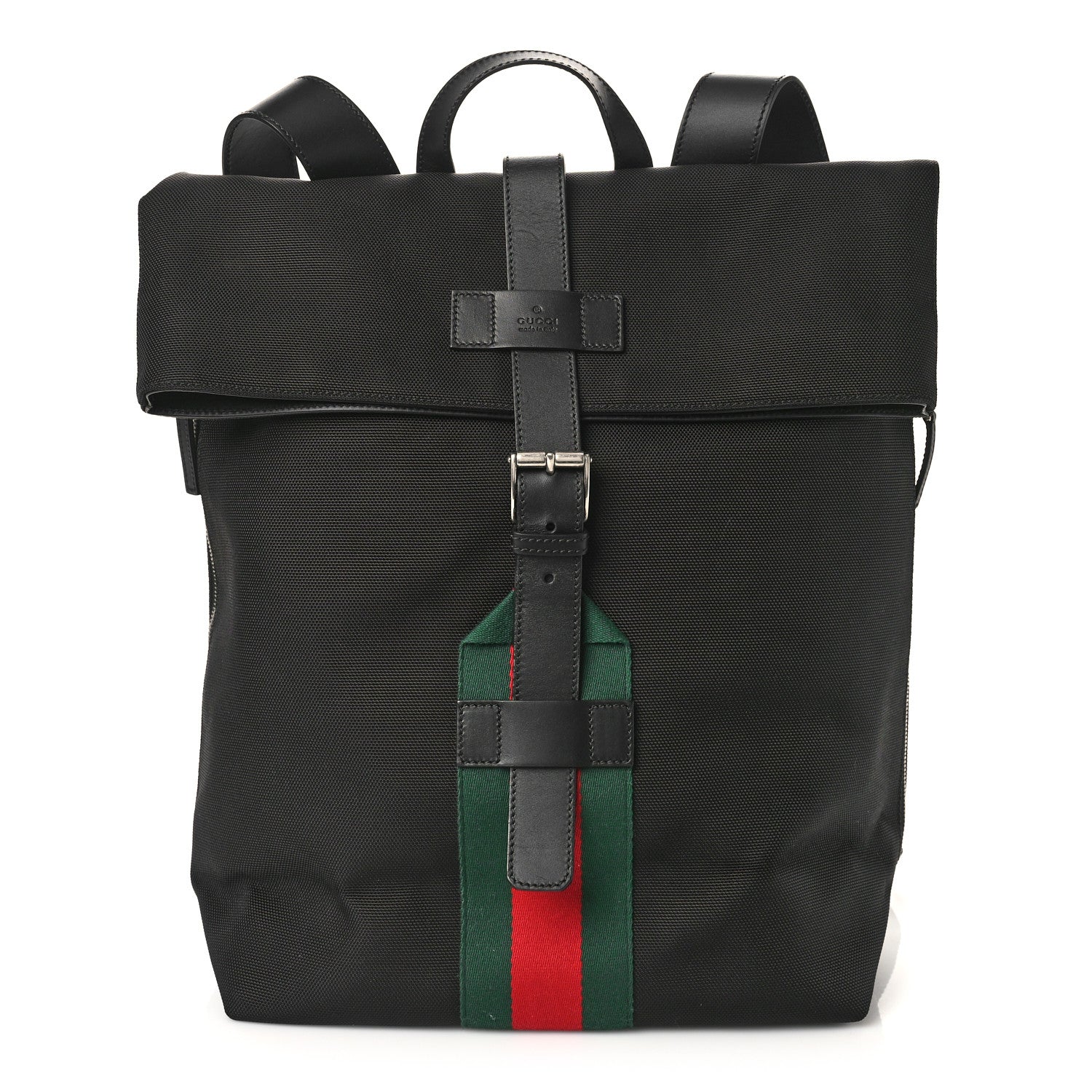 Gucci Techno Canvas Web Single Buckle Backpack Black 1 of 9