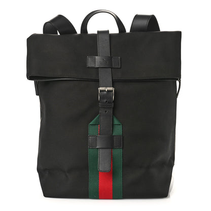 Gucci Techno Canvas Web Single Buckle Backpack Black 1 of 9