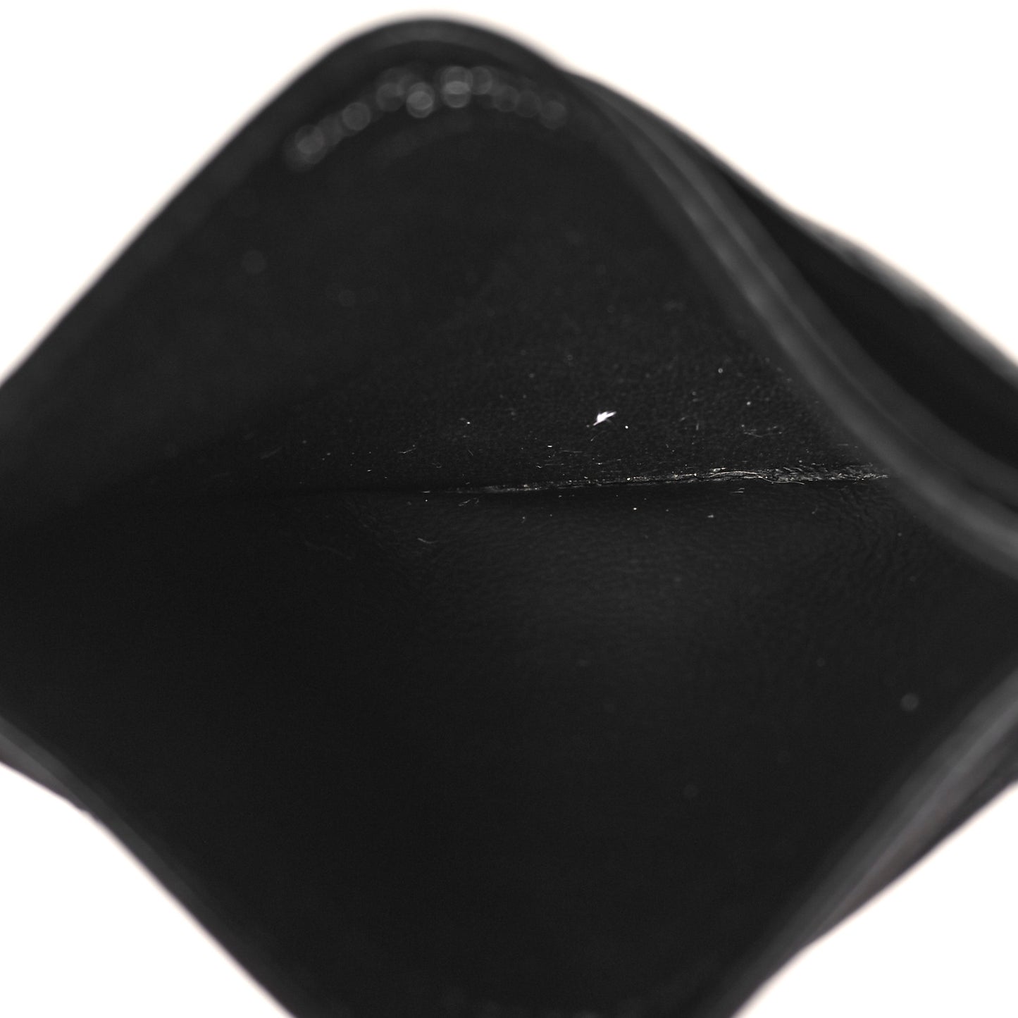 Grain De Poudre Matelasse Chevron Monogram Credit Card Case Black