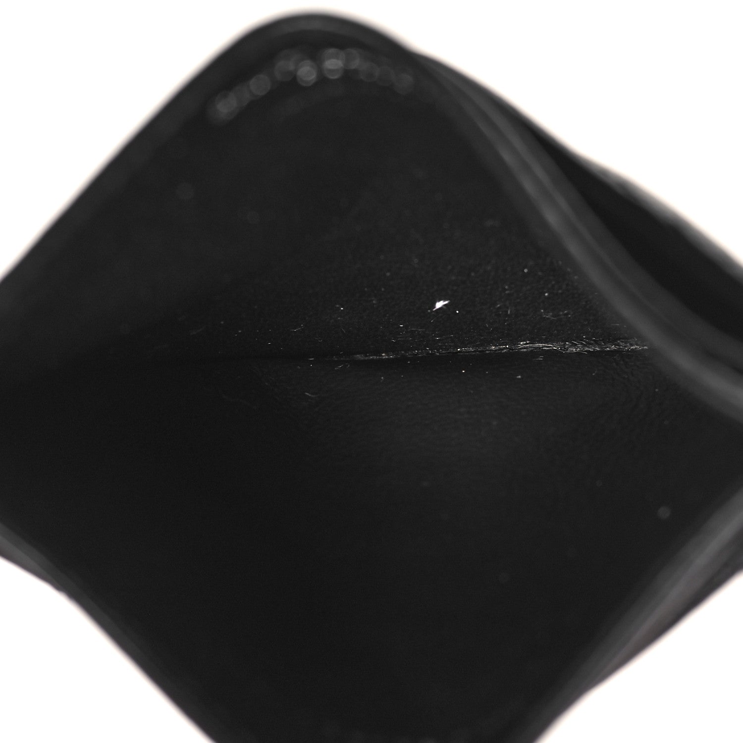 Saint Laurent Grain De Poudre Matelasse Chevron Monogram Credit Card Case Black 5 of 8