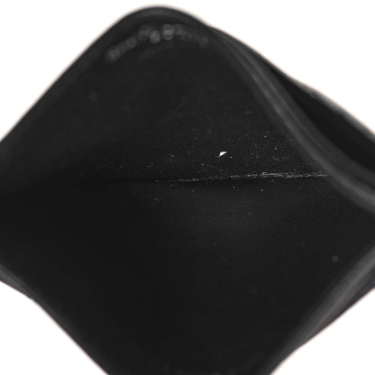 Saint Laurent Grain De Poudre Matelasse Chevron Monogram Credit Card Case Black 5 of 8