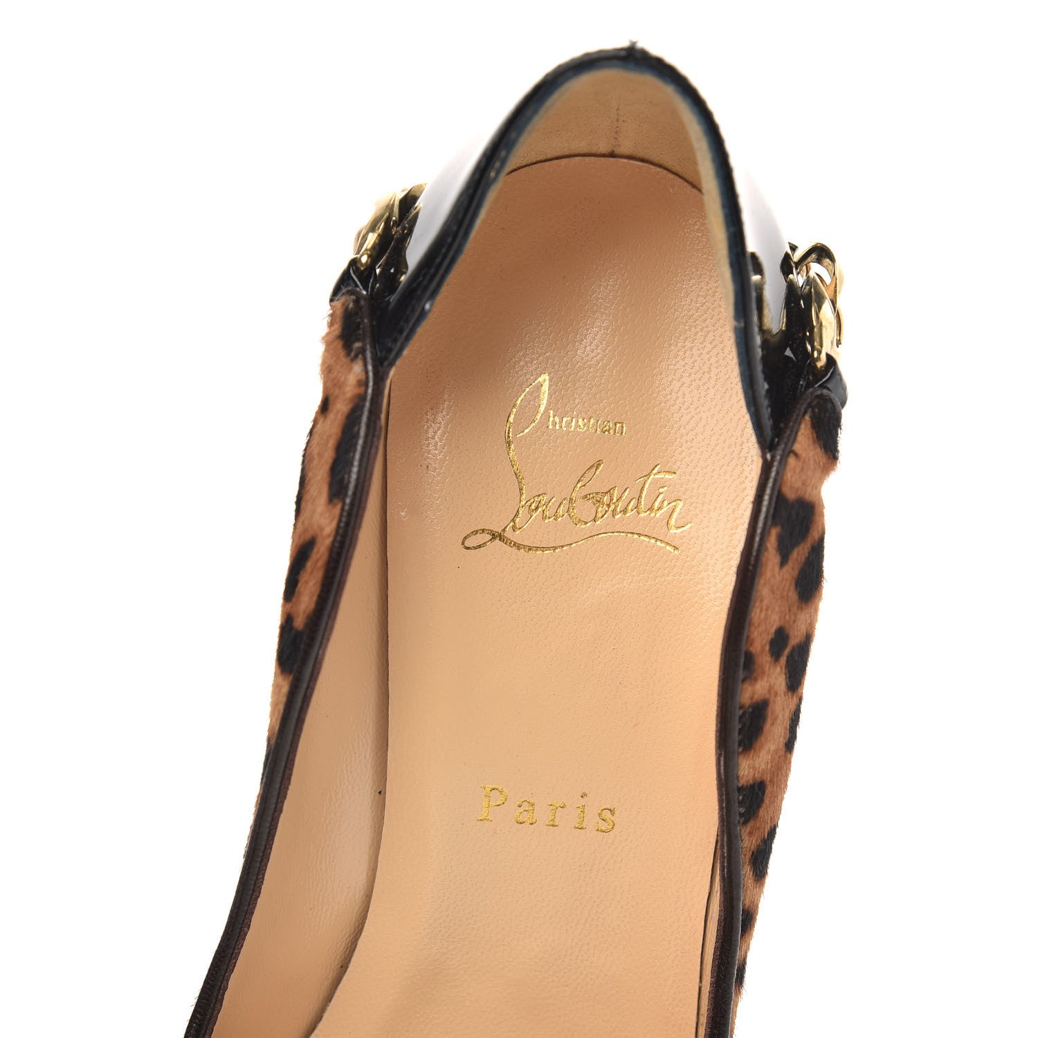 Christian Louboutin Pony Hair Leopard Patent Dorepi Pumps 38 Black 7 of 9