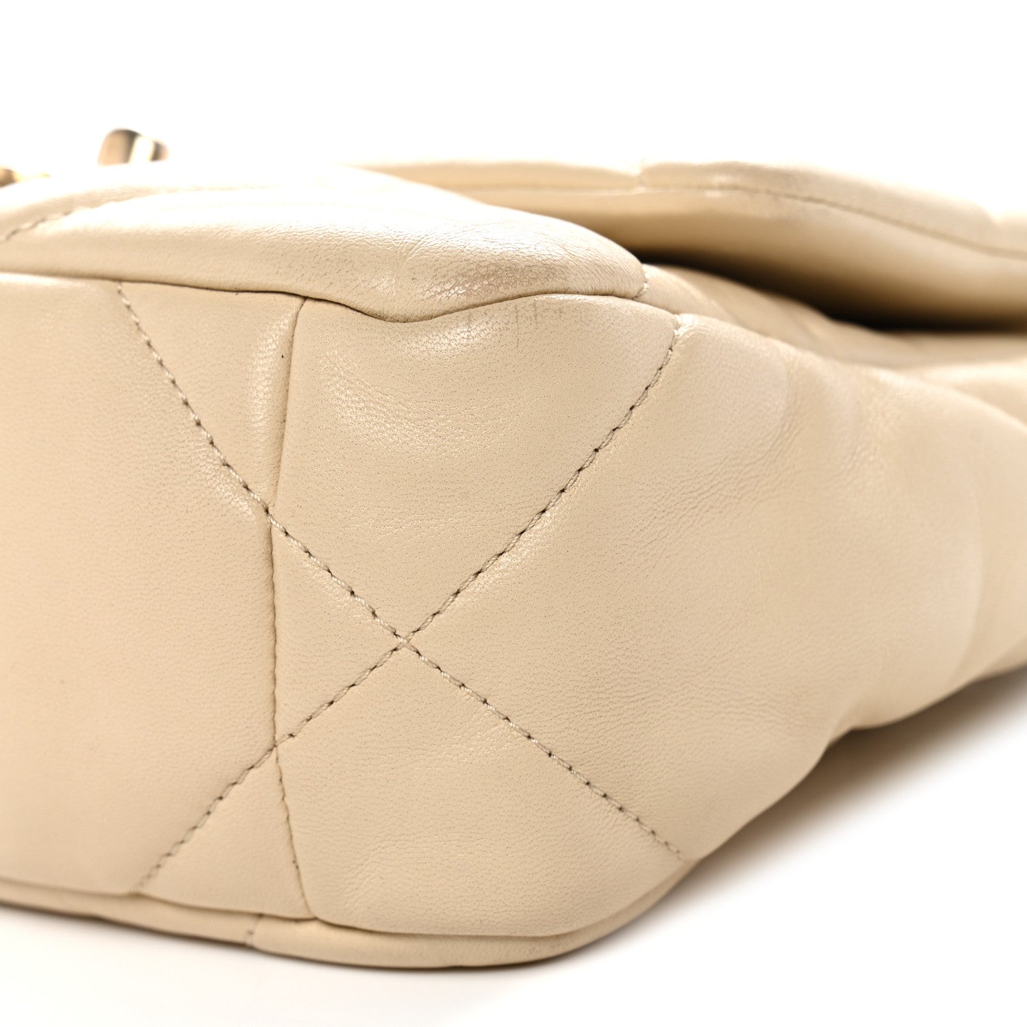 Chanel Lambskin Quilted Medium Chanel 19 Flap Light Beige 10 of 12