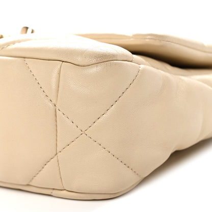 Chanel Lambskin Quilted Medium Chanel 19 Flap Light Beige 10 of 12
