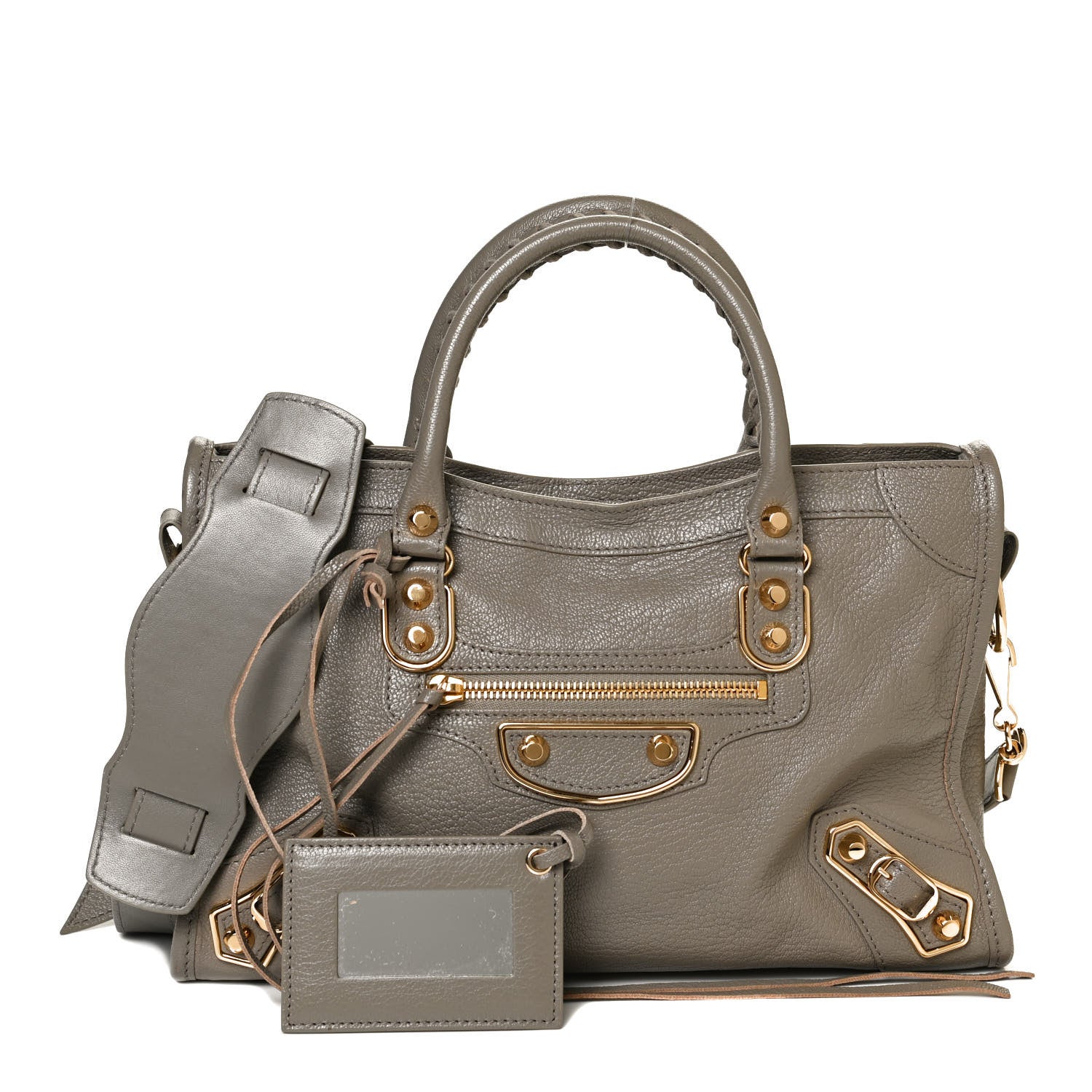 Balenciaga Chevre Gold Metallic Edge Hardware S City Gris Taupe 1 of 11