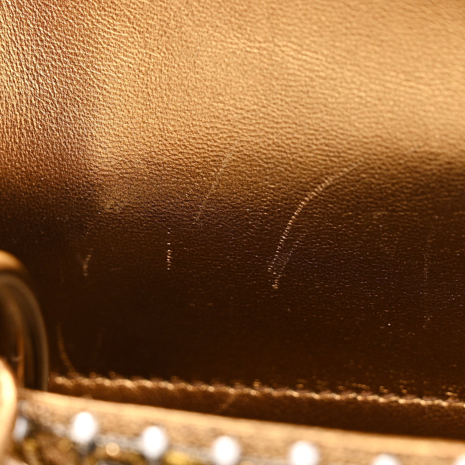Christian Dior Metallic Calfskin Crystal Mini Lady Dior Gold 8 of 17