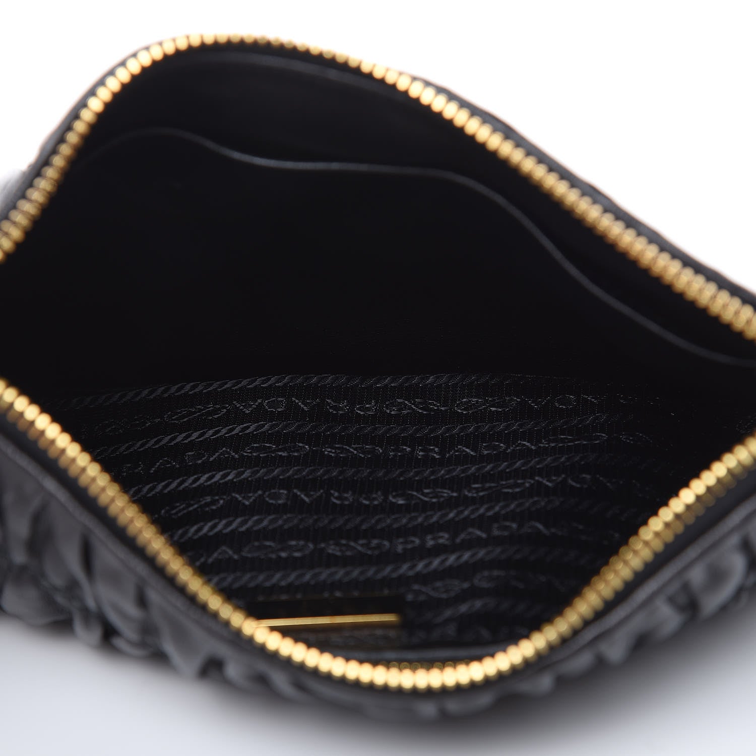 Prada Nappa Gaufre Chain Shoulder Bag Black 5 of 10