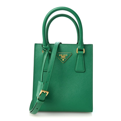 Prada Saffiano Lux Metal Triangle Handbag Mango 1 of 9