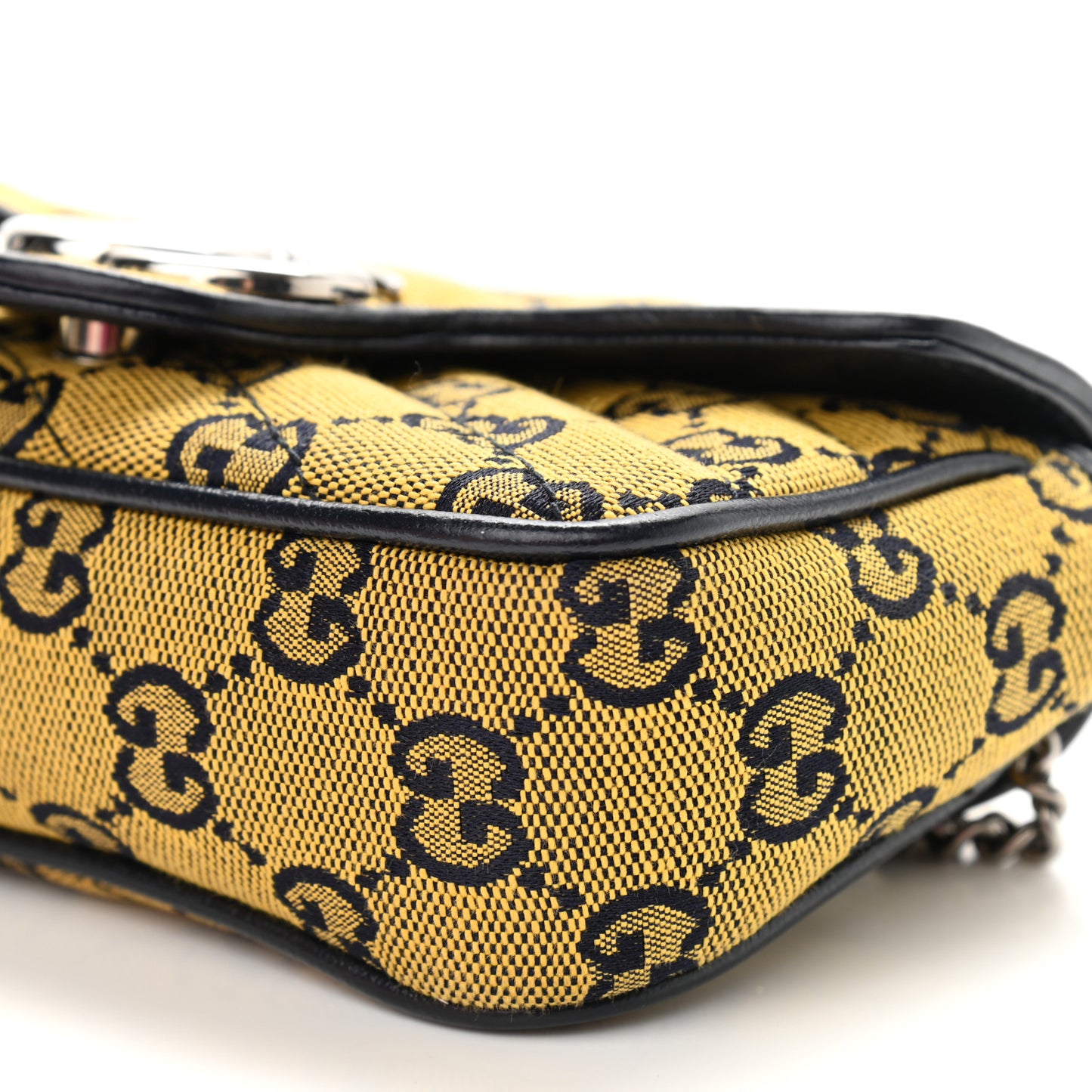 Monogram Multicolor Matelasse Diagonal Super Mini GG Marmont Shoulder Bag Yellow Blue