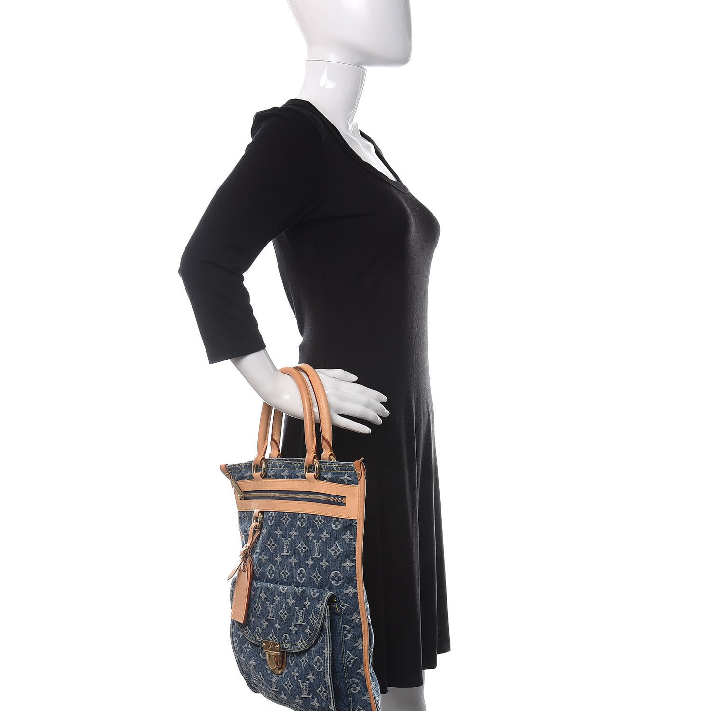 Monogram Denim Sac Plat Blue