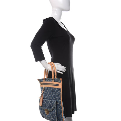 Louis Vuitton Monogram Denim Sac Plat Blue 2 of 10