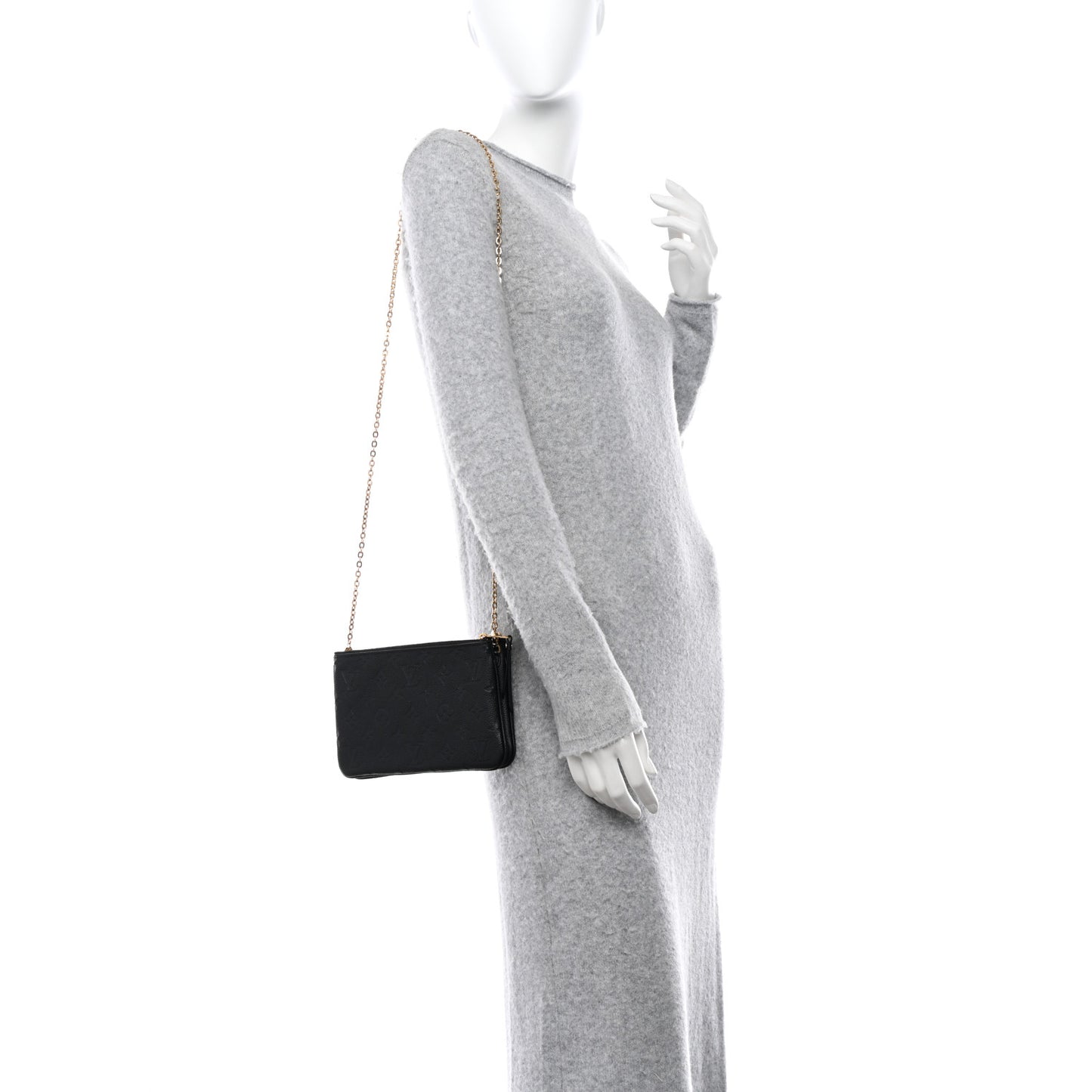 LOUIS VUITTON Empreinte Double Zip Pochette Black