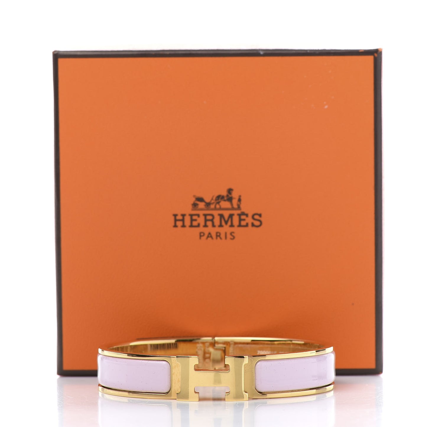 Enamel Narrow Clic Clac H Bracelet GM Rose Dragee