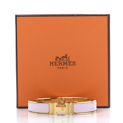 Hermes Enamel Narrow Clic Clac H Bracelet GM Rose Dragee 5 of 5
