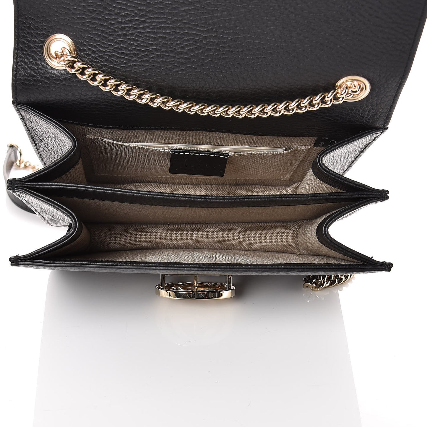 Dollar Calfskin Small Interlocking G Shoulder Bag Black