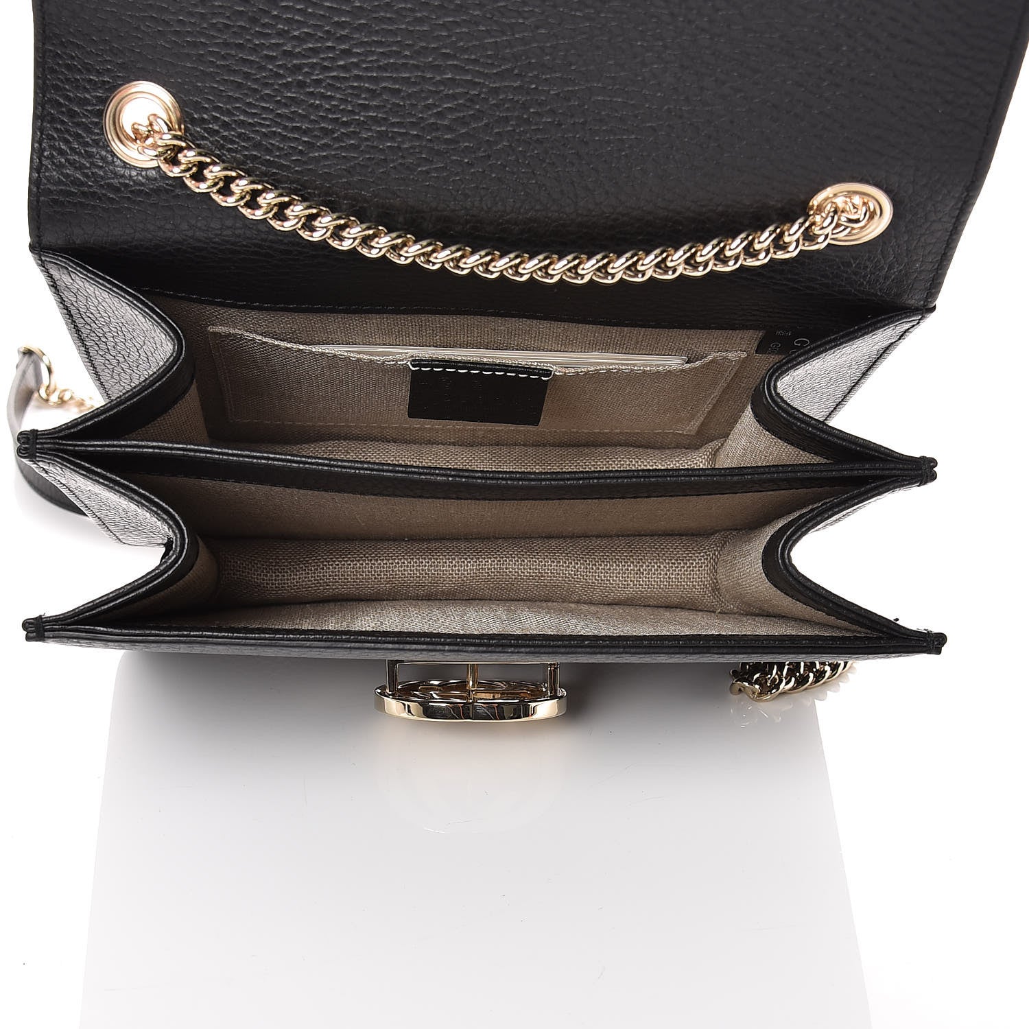 Gucci Dollar Calfskin Small Interlocking G Shoulder Bag Black 5 of 10