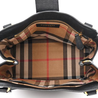 Burberry Soft Grain Calfskin Medium Buckle Tote Black 5 of 15