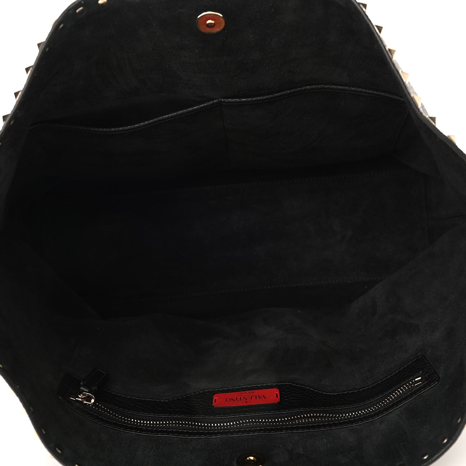 Valentino Garavani Grained Calfskin Rockstud Shoulder Tote Black 5 of 9