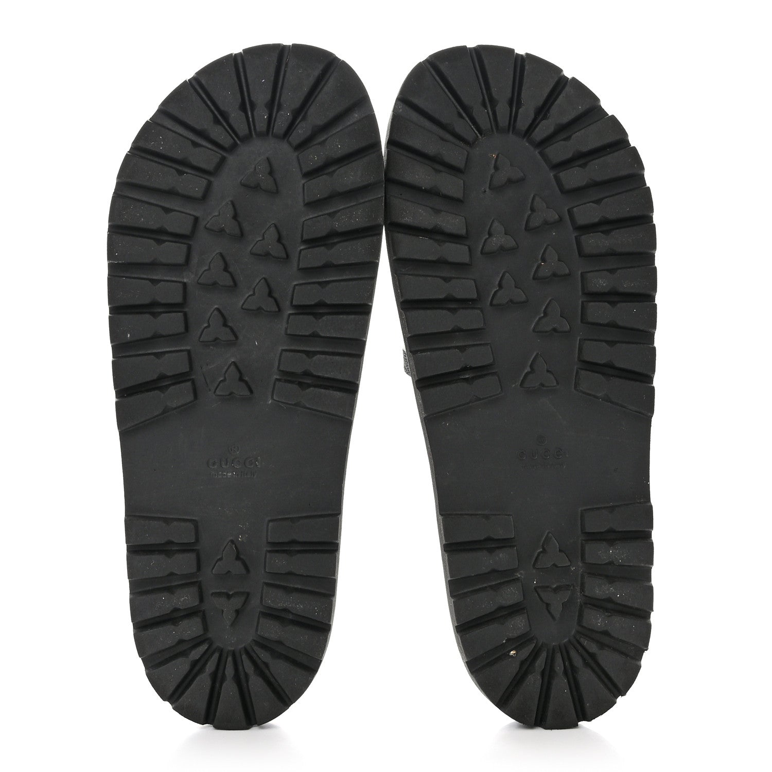 Gucci Rubber Web Mens Lug Sole Slide Sandals 11 Black Green Red 5 of 13