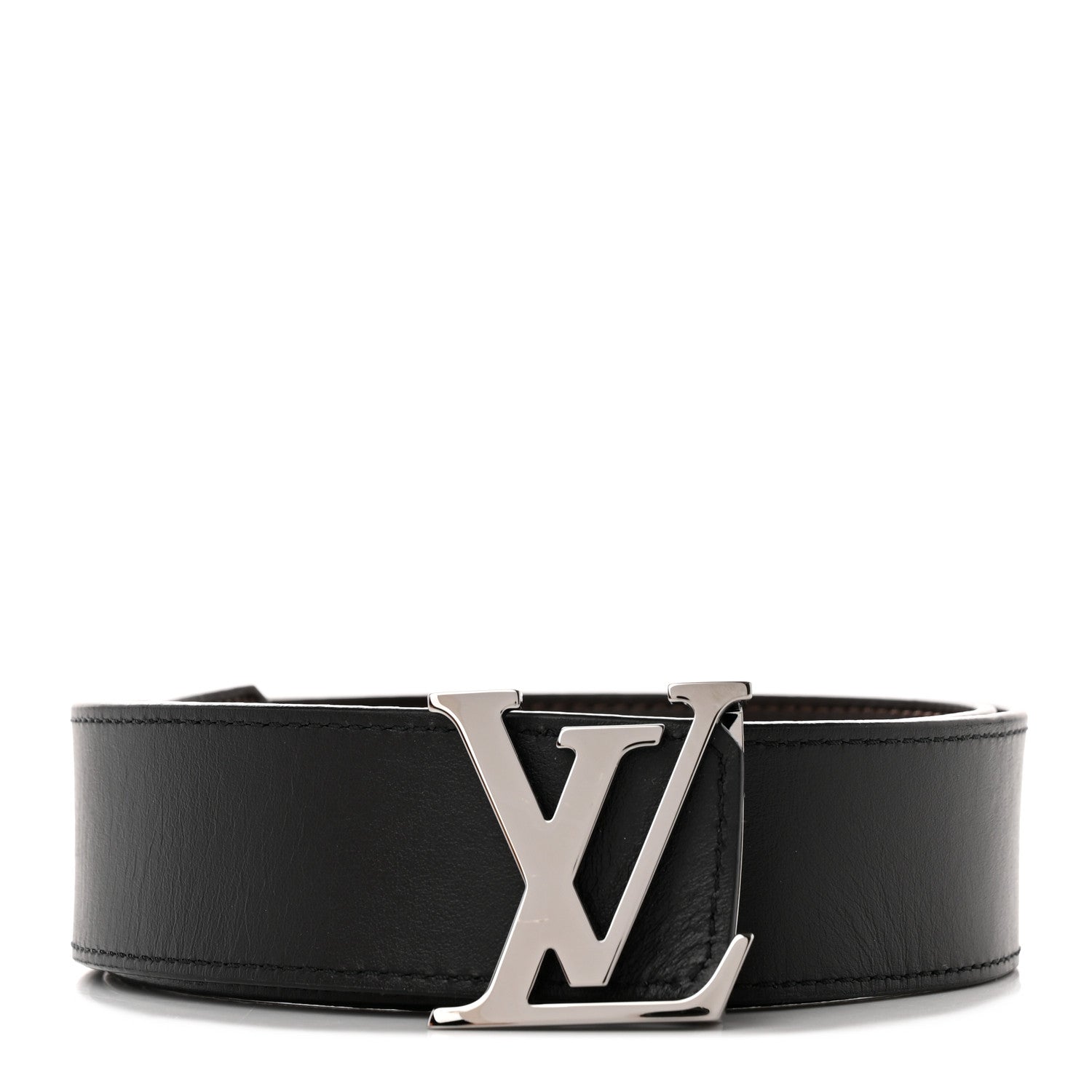 Louis Vuitton Calfskin 40mm LV Initiales Reversible Belt Dark 90 36 Dark Brown Black 1 of 9