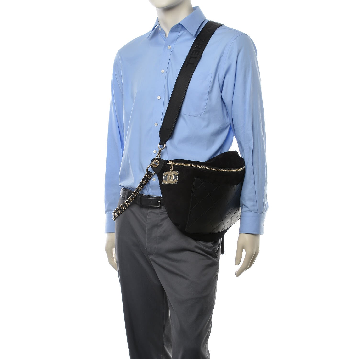 Chanel x Pharrell Williams Suede Calfskin Oversized Waist Belt Bag Black 2 of 13